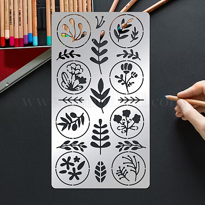 4x7 Inch Leaves Wood Burning Metal Stencils Template for Wood