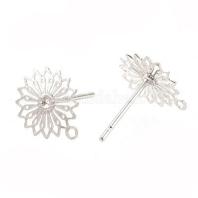 Accessoires de clous d'oreilles en laiton&nbsp;KK-S345-256B-1