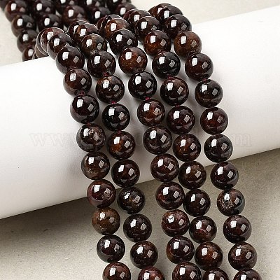 Гранат бисер пряди круглые&nbsp;G-O081-01-6mm-1