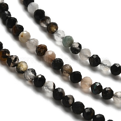 Натуральный турмалин бисер нитей&nbsp;LS-G-RM2025-A22-3mm-1