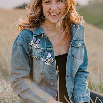 Брошь фея балерина со стразами и кристаллами JBR083A-1