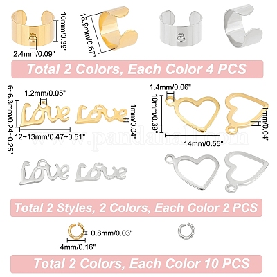 Wholesale Unicraftale DIY Charm Cuff Ring Making Kit 