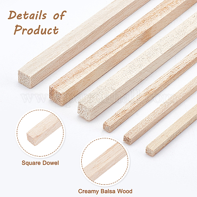 Wholesale OLYCRAFT 60Pcs Balsa Wood Sticks 12 inch Long Unfinished Wooden  Strips Square Dowels Strips for DIY Molding Crafts Projects Making 