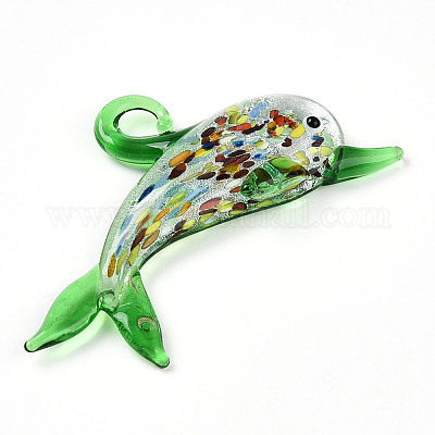 Ручной серебряная фольга Lampwork большие кулоны&nbsp;LS-LAMP-T023-13D-1