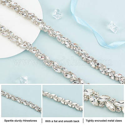 Rhinestone Chain Trim Ribbon Crystal Beaded Diamante DIY Jewelry Making  90cm New