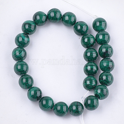 Природного малахита бисер нитей&nbsp;G-S333-8mm-028-1