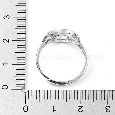 Componenti dell'anello in argento sterling piatto rotondo regolabile 925&nbsp;STER-G042-02P-1