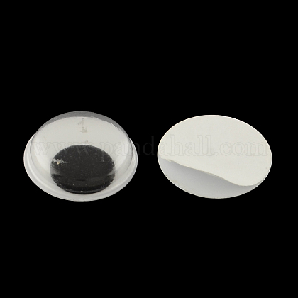 Black & white Kunststoff wackeln Kulleraugen Tasten DIY Scrapbooking Handwerk Spielzeug Zubehör mit Etikett Paster auf dem Rücken X-KY-S002B-15mm-1