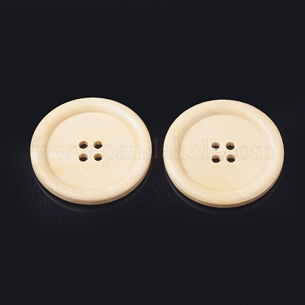 4-Agujero botones de madera WOOD-S040-40-1