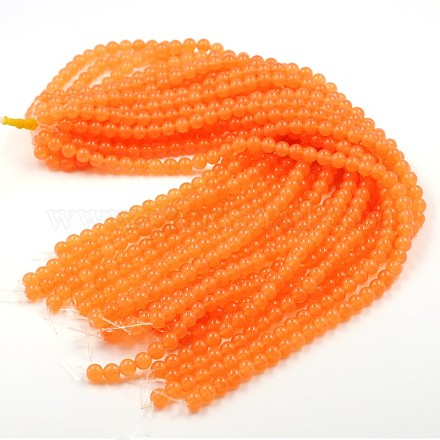 Dyed Natural White Jade Round Bead Strands G-J268-10mm-05-1
