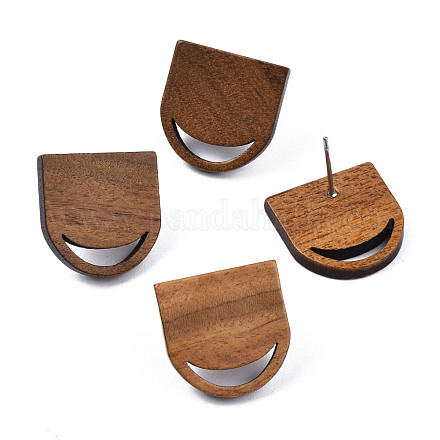 Fornituras de aretes de madera de nogal MAK-N032-010-1
