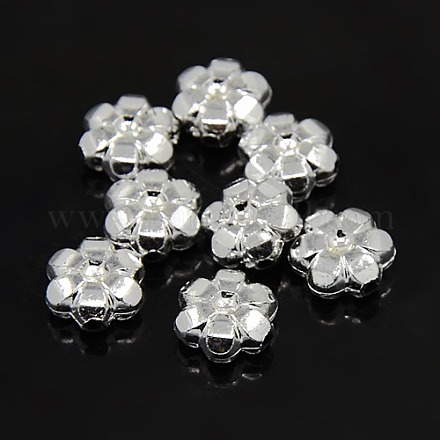 Plating Plastic Acrylic Flower Spacer Beads X-PACR-L004-05S-1