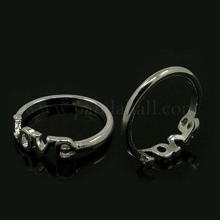 合金指輪  婚約指輪  バレンタインデーのために  単語の愛  銀  17mm RJEW-E013-S-1