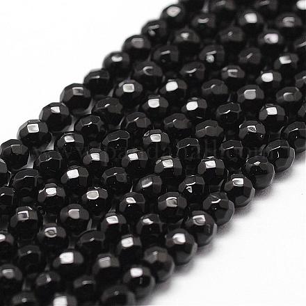 Natürliche schwarze Onyxperlenstränge G-D840-22-4mm-1