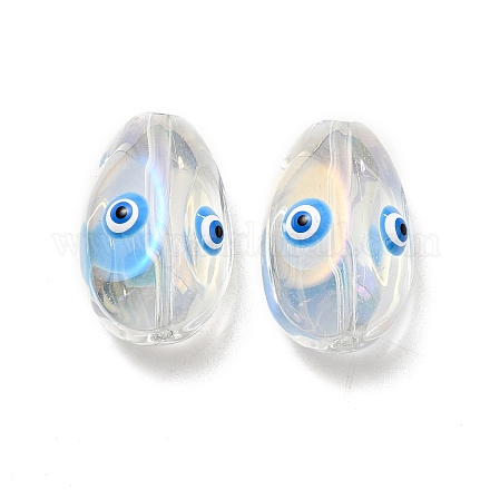 Perles en verre transparentes GLAA-F121-08C-1