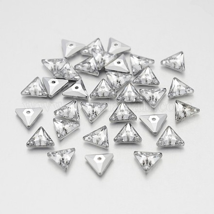 Back Plated Faceted Triangle Taiwan Acrylic Rhinestone Beads ACRT-M03-7-02-1