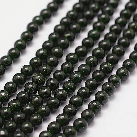 Synthetik grün goldstone Perlen Stränge G-N0178-02-6mm-1