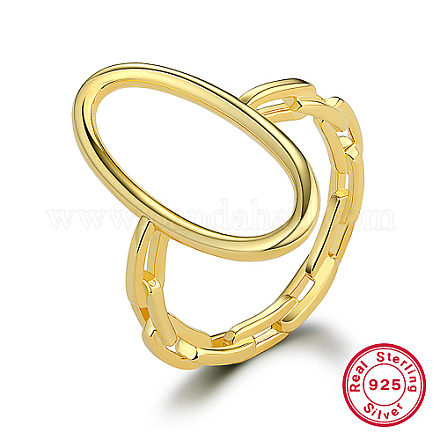 スターリングシルバーの指輪925個  中空オーバル  18KGP本金メッキ  内径：16mm KD4692-13-1