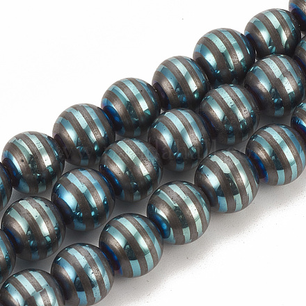 Chapelets de perles en hématite synthétique sans magnétiques G-T065-10mm-01B-1