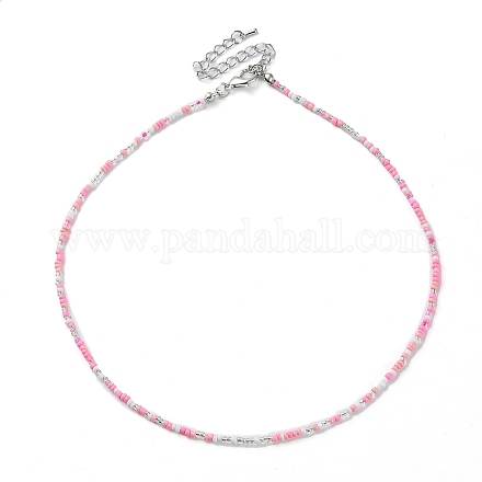 Verre collier de perles NJEW-Z029-05B-1