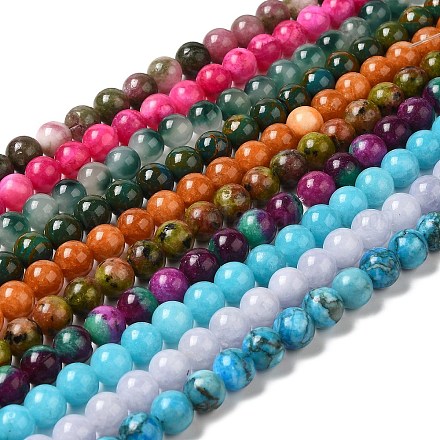 Natural Dyed Jade Beads Strands G-M402-C04-1