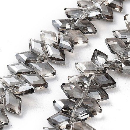 Fili di perle di vetro romboidale placcate EGLA-A036-12A-PL03-1