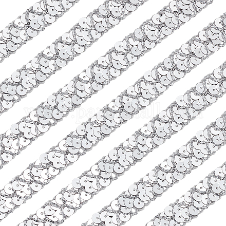 Perles élastiques paillette en plastique et polyester OCOR-WH0082-04A-1