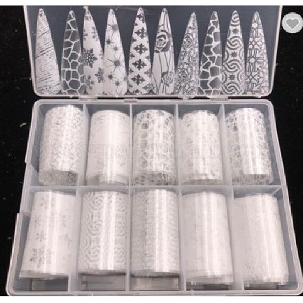 10 rotoli adesivi per il trasferimento di nail art MRMJ-R091-06-1