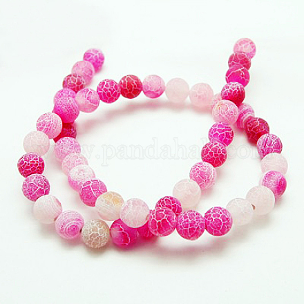 Natural Crackle Agate Beads Strands G-G055-4mm-1-1