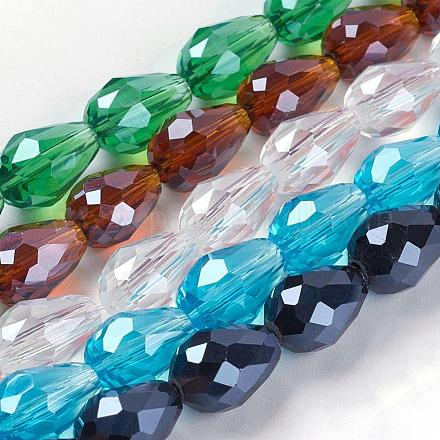 Electroplate Glass Beads Strands EGLA-R008-11x8mm-M-1