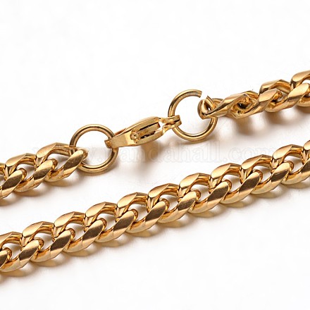 304 Stainless Steel Twisted Chain Curb Chain Necklaces NJEW-E048-18G-1