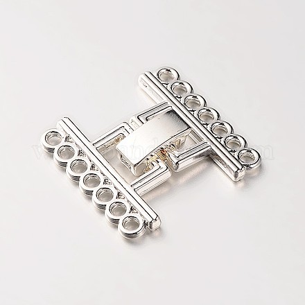 7 Strands Alloy and Brass Fold Over Clasps PALLOY-N0112-03P-1