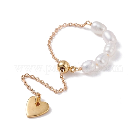 Infinity Heart Love Dangle Slider Finger Ring for Girl Women RJEW-TA00015-1