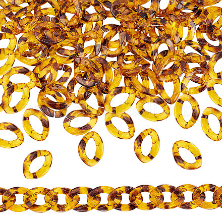 Arricraft anelli di collegamento in resina con motivo leopardato FIND-AR0003-06-1