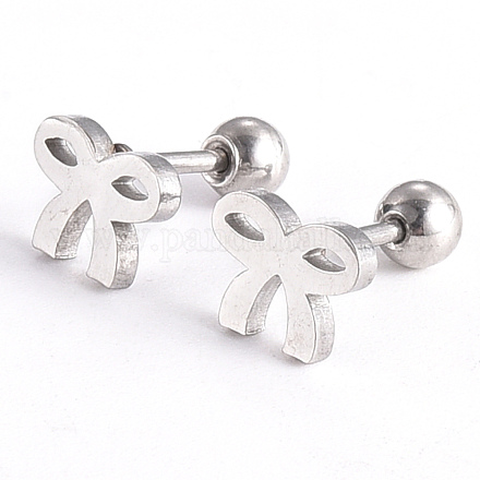 201 Stainless Steel Barbell Cartilage Earrings EJEW-R147-10-1