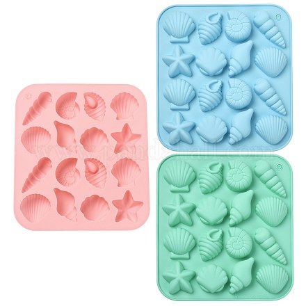 3 шт. 3-х цветные силиконовые Молды на морскую тематику&nbsp;ST-CJ0043-012-1
