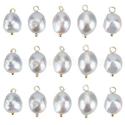 Beebeecraft 1 Box 20Pcs Freshwater Pearl Charms Natural Irregular White Pearl Dangle Drop Charms Pendant for DIY Bracelet Necklace Jewelry Making FIND-BBC0002-87-1