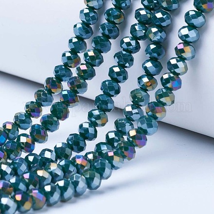 Chapelets de perles en verre électroplaqué EGLA-A034-P8mm-B10-1