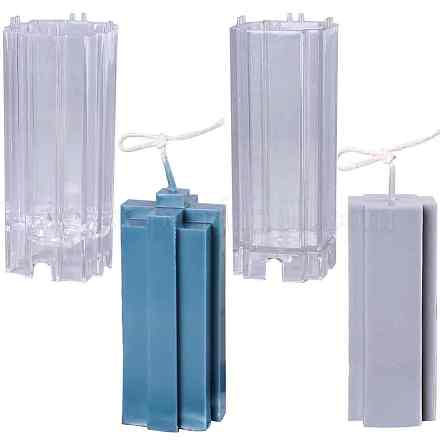 透明なプラスチック製のキャンドル型  キャンドル作り用  柱状  透明  2個/セット AJEW-SC0001-18-1