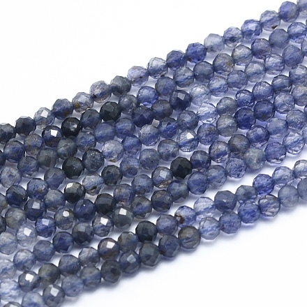 Brins de perles d'iolite / cordiérite / dichroite naturels G-G823-15-3mm-1