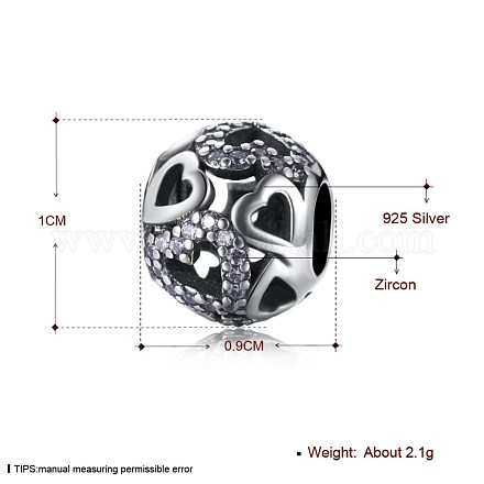 925 тайский стерлингового серебра европейские шарики OPDL-BB23991-1