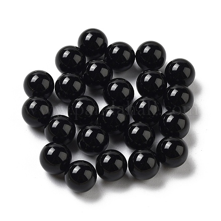 Сферические бусины из натурального черного оникса (окрашенные и нагретые) G-P520-18-1