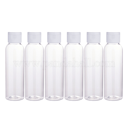 BENECREAT 120ml Transparent Plastic Flip Top Cap Bottle Sets MRMJ-BC0001-58-1