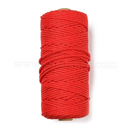 工芸品の編み物用の綿糸  クリムゾン  3mm  約109.36ヤード（100m）/ロール KNIT-PW0001-01-05-1