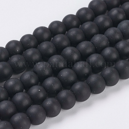 Synthétiques pierre noire brins de perles X-G-G508-7-1