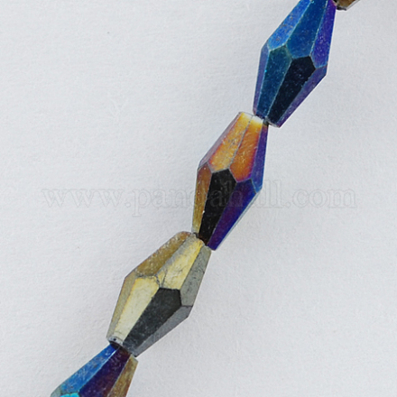 Electroplate Glass Beads Strands EGLA-R020-8x4mm-01-1