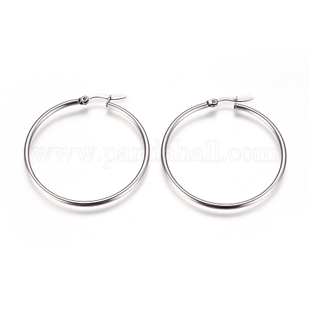 201 Stainless Steel Big Hoop Earrings X-EJEW-F237-02B-P-1