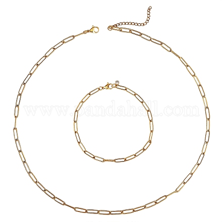 Ожерелья и браслеты цепочки со скрепками из нержавеющей стали sgSJEW-PH01379-01-1