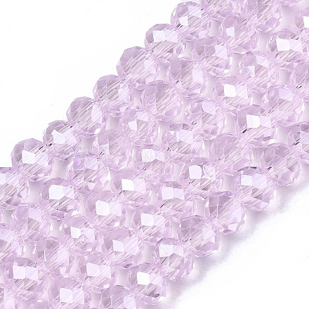 Electroplate Glass Beads Strands X-EGLA-A034-T6mm-A22-1