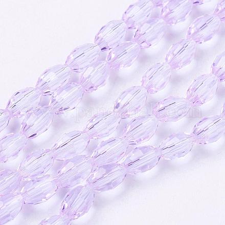 Faceted Transparent Glass Beads Strands X-GC891Y-17-1